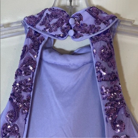 Lulu's Glittering Glamour Lavender Sequin Mock Neck Mini Dress. Small. NWT. - Picture 13 of 16